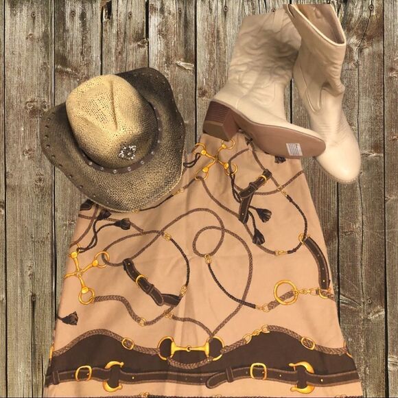 Talbots nwot! skirt with equestrian bridle… - Picture 2 of 7